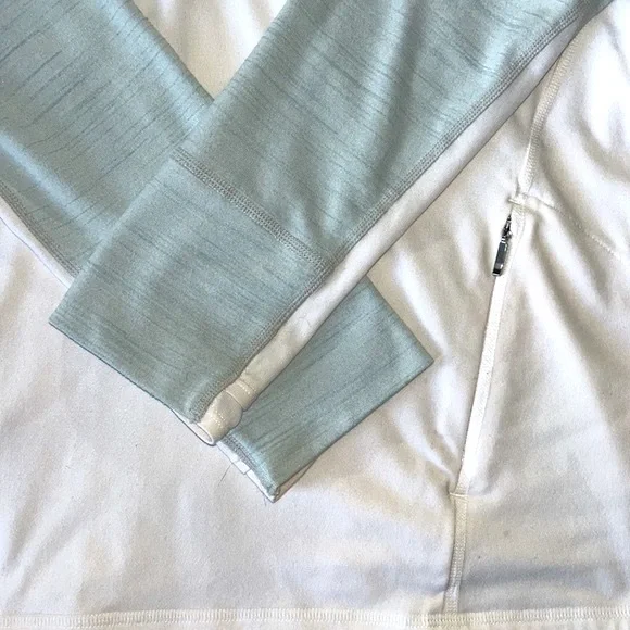 Athleta Half Zip, White/Gray, Size L - Picture 4 of 5